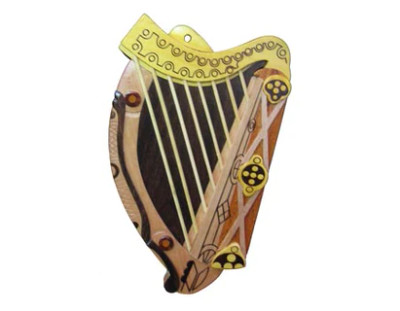 Wooden Irish Harp Wall Hanging