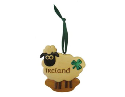 Wooden Sheep Irish Hanging Ornament