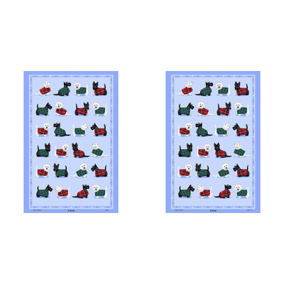 Scottie & Westie Tea Towel