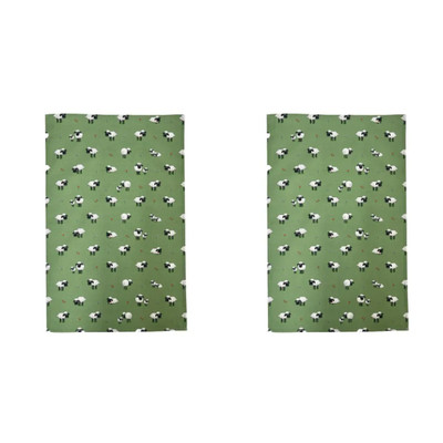 Green Fluffy Flock Sheep Kitchen Tea Towel