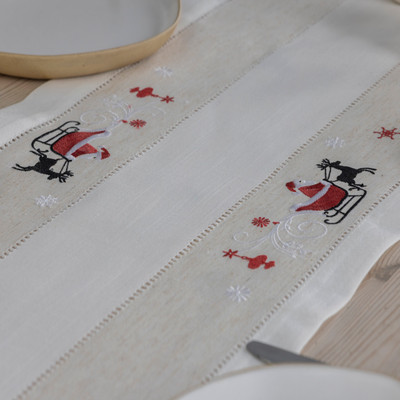 Festive Holiday Santa Table Runner 14"x54"