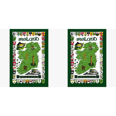Tea Towel - Ireland Map & Iconic Sites