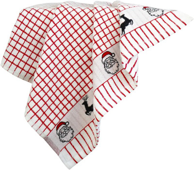 Polidri Santa Tea Towel - Red & White Holiday Design