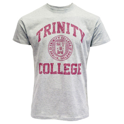 Grey Marl Trinity College Burgundy Seal T-Shirt
