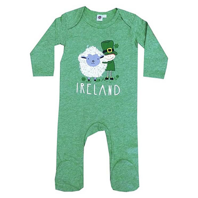 Green Leprechaun & Sheep Baby Romper