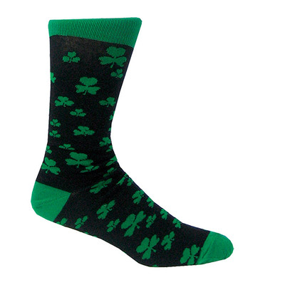 Black Shamrock Adult Socks DublinGiftCompany.com