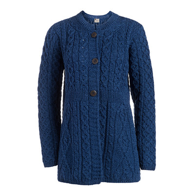 Boyne Valley Knitwear Merino Wool A Line Cardigan Front View DublinGiftCompany.com
