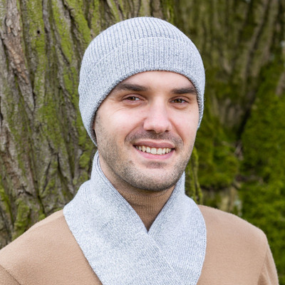 Mens Ribbed Knit Hat AWM312 + AWM313
