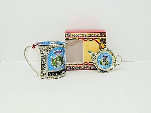 Scottish Thistle Teabag Holder & Mug - Boxed Dublin Gift Company