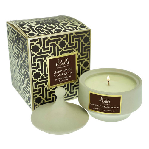 Jasmine & Lime Blossom Natural Candle in Stoneware Jar