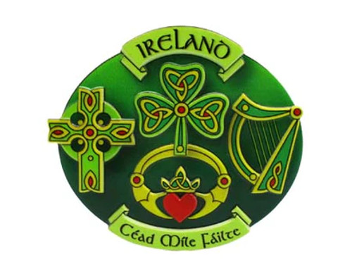 Symbols of Ireland Fridge Magnet