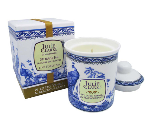 Celtic Peacock Ceramic Candle-  Wild Fig, Vanilla & Blackcurrants