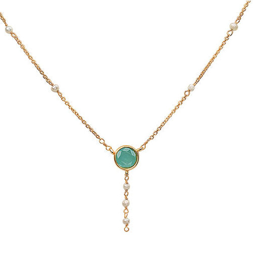 Chalcedony Necklace with Pearls
