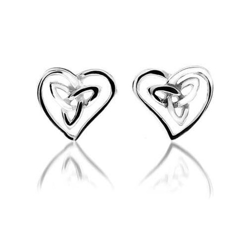 Celtic Heart Knot Stud Earrings