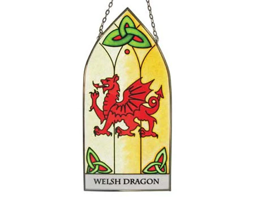 Welsh Dragon Gothic Glass Panel