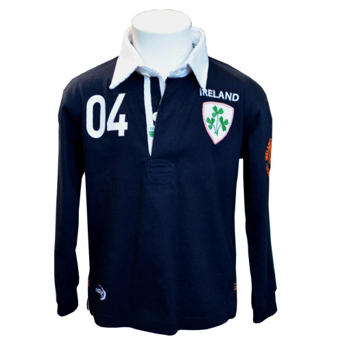 Navy Ireland 3 Shamrock Kids Rugby Shirt - Lansdowne