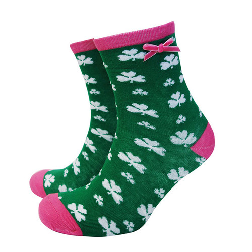 Green and Pink Ladies Socks DublinGiftCompany.com