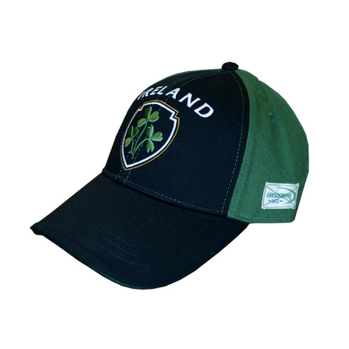 Green Black Ireland Shamrock Baseball Cap DublinGiftCompany.com