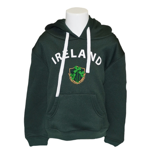 Lansdowne Green Ireland Shamrock Crest Kids Hoodie DublinGiftCompany.com