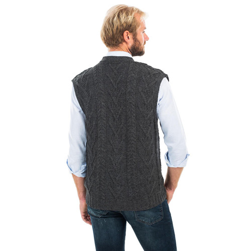 Men's Aran Sleeveless Cardigan