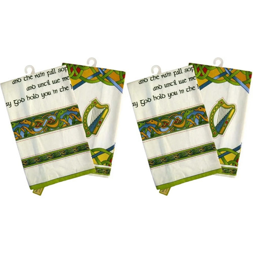 Irish Blessing & Emblems of Ireland Tea Towel Set of 2