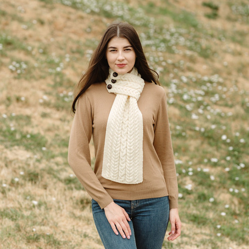 Aran Loop Scarf ML196 100 natural