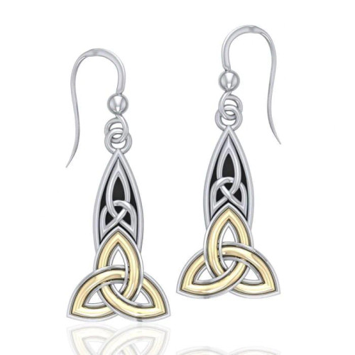 Silver & Gold Trinity Drop Earrings
