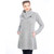 Ladies 4 Button Collar Coat Grey Front View DublinGiftCompany.com