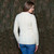 Ladies Aran Button Cardigan ML115 Natural White Dublin Gift Shop Back View