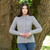 Ladies Buttoned Cardigan ML109 Grey Dublin Gift Shop Front View