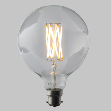 G125 6W Large Globe Dimmable LED Filament Bulb 2200K Extra Warm White - Bayonet Cap (B22) EasyDim - g125-6d_b22_on__93793__14978__69000__34540.jpg