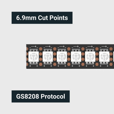 Tagra | Pixel LED Strip Light | 144 LEDs p/m | 144 pixels p/m | 12V | IP20 | 20W/m | RGB | 1M Reel - TD12-RGB-144-StripLight-CUT.jpg