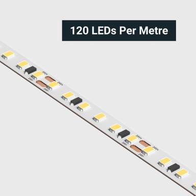 Cut to Size by Tagra | Economy LED Strip Light | E-120 | 120 LEDs/m | 24V | IP20 | 9.6W/m | Custom - ES24-120-StripLight-CLOSE.jpg