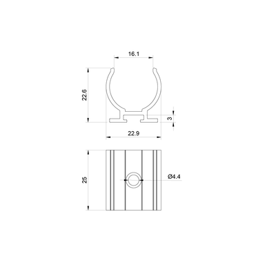 Tagra | T20IP | LED Profile Mounting Brackets | Pack of 4 - MOUNT-360CIR__94991.png