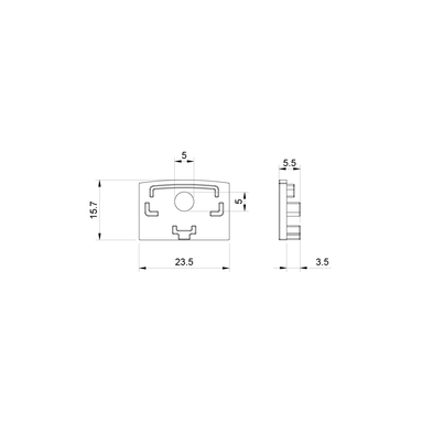 Tagra | SLW24 | LED Profile End Caps | Plastic | Silver | Pack of 4 - 20168-ENDCAP__44333.png