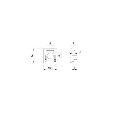 Tagra | PISM13 | LED Profile End Caps | Plastic | Silver | Pack of 4 - 5213-ENDCAP__43687.png