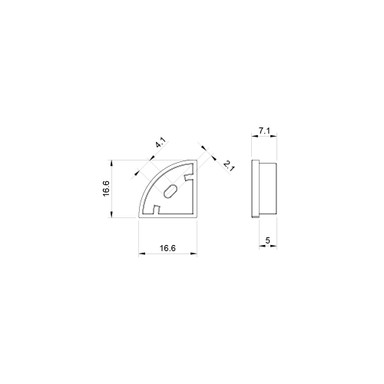 Tagra | SSC16IP | LED Profile End Caps | Plastic | White | Pack of 4 - CORPROIP65-ENDCAP__63868.jpg
