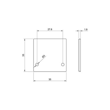 Tagra | SXL35 | LED Profile End Caps | Metal | Black | Pack of 4 - 3535R3-ENDCAP.jpg