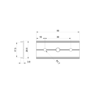 Tagra | SXL23 | Straight | LED Profile Connector | Silver - 2325-STRT__53871.png