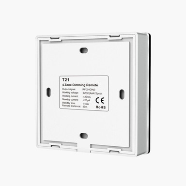 Tagra | RF 2.4GHz | Battery Powered | LED Wall Plate | Single Colour | 4 Zones | Black - PSCONN-BPSINWALL_Wall_Plate_Back__81585.jpg