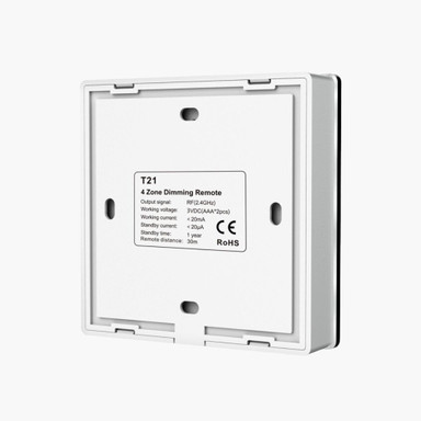 Tagra | RF 2.4GHz | Battery Powered | LED Wall Plate | Single Colour | 4 Zones | Black - PSCONN-BPSINWALL_Wall_Plate_Back__81585.jpg