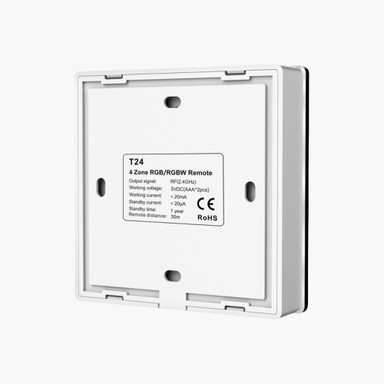 Tagra | RF 2.4GHz | Battery Powered | LED Wall Plate | RGB+W | 4 Zones | Black - PSCONN-BPRGBWWALL_Wall_Plate_Back__31432.jpg
