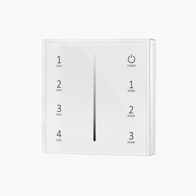Tagra | RF 2.4GHz | Battery Powered | LED Wall Plate & 5-in-1 Receiver Bundle | Single Colour | 4 Zones | White - PSCONN-BPSINWALL_Wall_Plate_White__39164.jpg