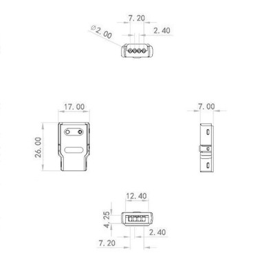 Tagra | LED Strip Snap Connector | RGB | 12mm | Tape to Wire | IP65 | Pack of 2 - CB-IP12MM-4WIRE__79962__67318__65081.jpg