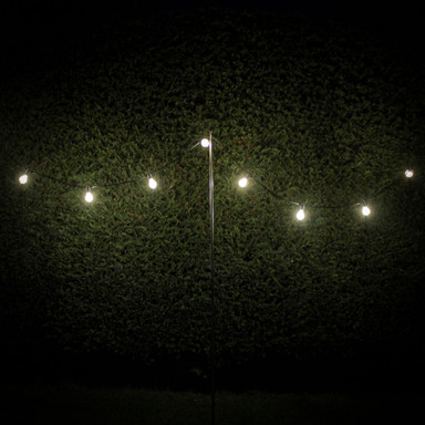 Core Series Connectable Festoon String 5m, 10 Fixtures, 500mm Spacing, Black PVC, IP44 - Core_Pole1__30396__07050__08224.jpg