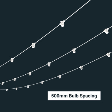 Tagra | Core Series | Connectable LED Festoon String | White | 40 Fixtures | IP44 | 500mm Spacing  | 20M - FESTAW40_SPACE.jpg