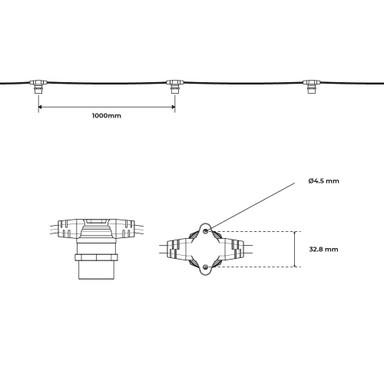 Core Series Connectable Festoon String 50m, 50 Fixtures 1000mm Spacing, White PVC, IP44 - 1000_Core-01__97041__97453__75836.jpg