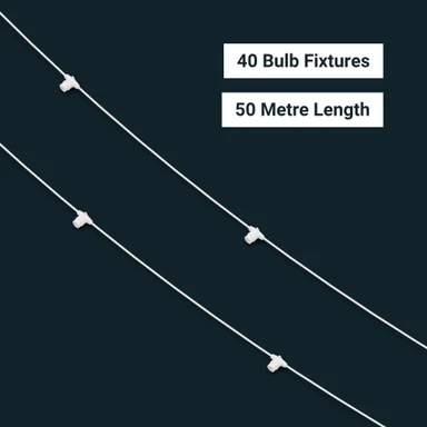 Tagra | Core Series | Connectable LED Festoon String | White | 50 Fixtures | IP44 | 1000mm Spacing  | 50M - FESTCW50_BULB.jpg