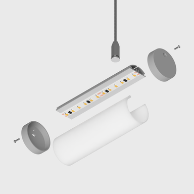 Tagra | T30 | Suspendable | Standard | Tubular | 30 x 30mm | LED Profile | 2 & 3 Metre - 3030CIRC-EXPLODE__94554.png