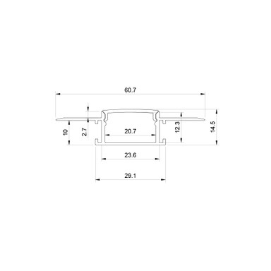 Tagra | PIS24 | Plaster In | Standard | 23.6 x 14.5mm | LED Channel | Aluminium | 0.9, 2 & 3 Metre - 6114.jpg